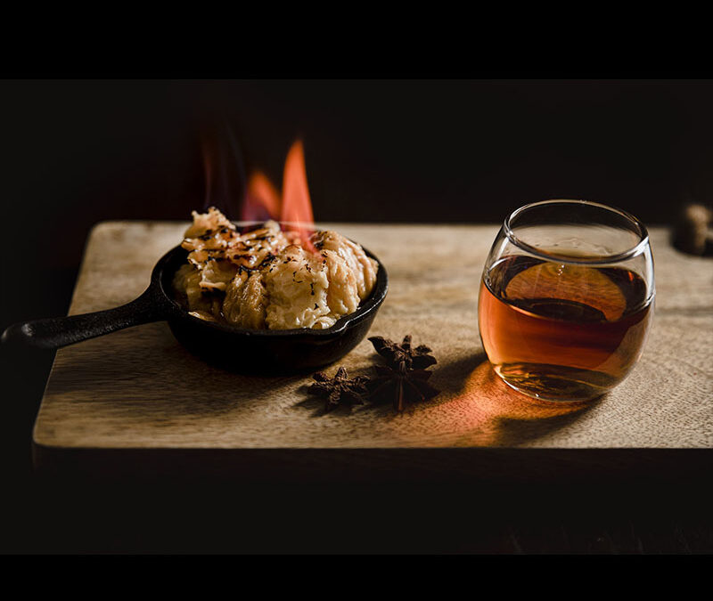 Chongos Zamoranos flameados con Brandy o Cognac